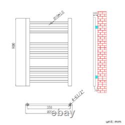 Radiateur sèche-serviettes électrique chromé droit pour salle de bain avec thermostatique