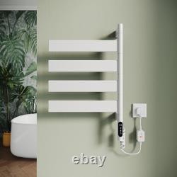 Radiateur sèche-serviettes électrique design pivotant pour salle de bain avec thermostat et minuterie chauffants