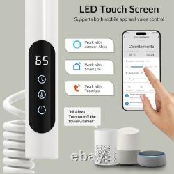Radiateur sèche-serviettes électrique design pivotant pour salle de bain avec thermostat et minuterie chauffants