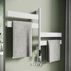 Radiateur sèche-serviettes électrique design pivotant pour salle de bain avec thermostat et minuterie chauffants