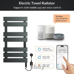 Radiateur sèche-serviettes électrique en fibre de carbone avec thermostat, minuterie, économie d’énergie, 300 W