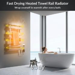 Radiateur sèche-serviettes électrique en fibre de carbone avec thermostat, minuterie, économie d’énergie, 300 W