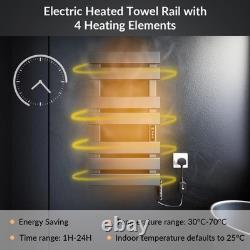 Radiateur sèche-serviettes électrique en fibre de carbone avec thermostat, minuterie, économie d’énergie, 300 W