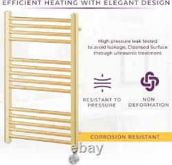 Radiateur sèche-serviettes électrique intelligent doré 770 x 500 mm 300 W pour salle de bains