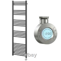 Radiateur sèche-serviettes électrique intelligent gris 500 W pour salle de bains, 1600 x 500 mm