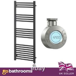 Radiateur sèche-serviettes électrique intelligent noir mat 1200 x 500 mm 300 W