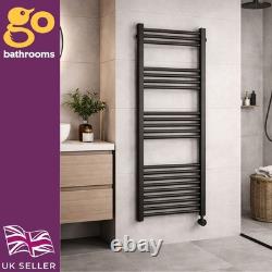 Radiateur sèche-serviettes électrique intelligent noir mat 1200 x 500 mm 300 W