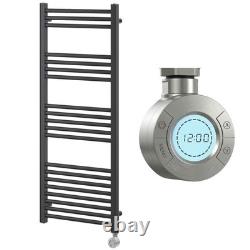 Radiateur sèche-serviettes électrique intelligent noir mat 1200 x 500 mm 300 W