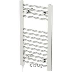 Radiateur sèche-serviettes électrique moderne plat pour salle de bains 700 x 400 mm chromé NDT