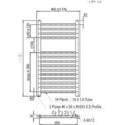 Radiateur sèche-serviettes électrique moderne plat pour salle de bains 700 x 400 mm chromé NDT
