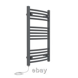 Radiateur sèche-serviettes électrique prérempli pour salle de bains, au design élégant en échelle incurvée