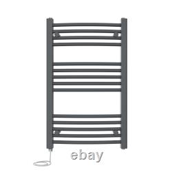 Radiateur sèche-serviettes électrique prérempli pour salle de bains, au design élégant en échelle incurvée