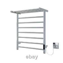 Radiateur sèche-serviettes électrique sec chromé avec étagère de salle de bain, design économique