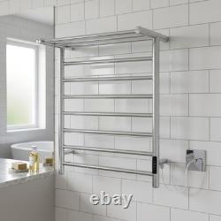Radiateur sèche-serviettes électrique sec chromé avec étagère de salle de bain, design économique