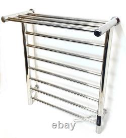 Radiateur sèche-serviettes électrique sec chromé avec étagère de salle de bain, design économique
