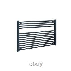 Radiateur sèche-serviettes en anthracite, design chauffant pour salle de bain 900mm x 600mm