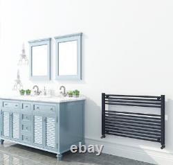 Radiateur sèche-serviettes en anthracite, design chauffant pour salle de bain 900mm x 600mm