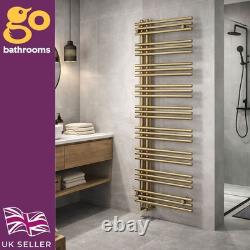 Radiateur sèche-serviettes en échelle pour salle de bain, finition or brossé, 1600 × 500 mm