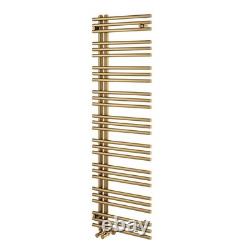Radiateur sèche-serviettes en échelle pour salle de bain, finition or brossé, 1600 × 500 mm