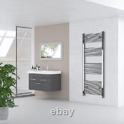 Radiateur sèche-serviettes incurvé droit pour salle de bain en chrome chauffant