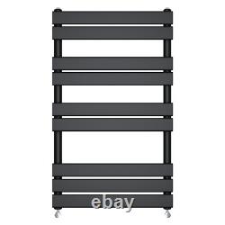 Radiateur sèche-serviettes moderne noir à panneaux plats en forme d’échelle pour salle de bains 1000 x 600 mm
