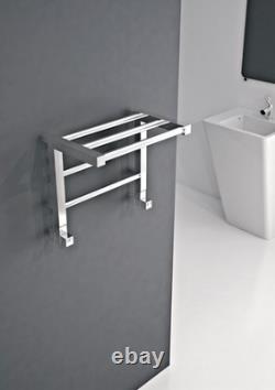 Radiateur sèche-serviettes mural chromé pour salle de bains avec tablette 350x500 mm