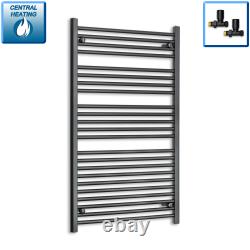 Radiateur sèche-serviettes noir chauffant 700x1200 mm à panneau plat pour salle de bain chauffage central