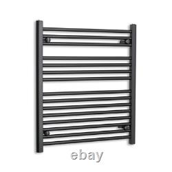 Radiateur sèche-serviettes noir chauffant design pour salle de bain, 800 mm de haut, 700 mm de large