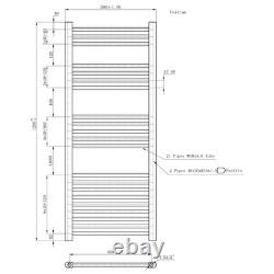 Radiateur sèche-serviettes noir pour chauffage central 400 mm et 500 mm de largeur pour salle de bain