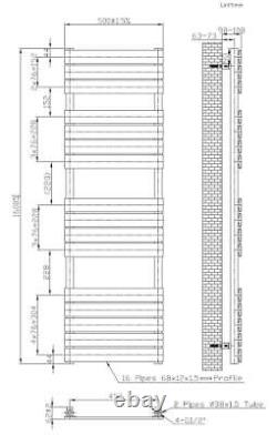 Radiateur sèche-serviettes plat DuraTherm Anthracite 1600 x 500mm