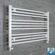 Radiateur S&egrave;che-serviettes Plat Blanc Chauffant 600 Mm De Hauteur 900 Mm De Largeur Pour Salle De Bain Et Cuisine