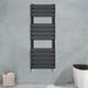 Radiateur S&egrave;che-serviettes Plat Design Noir Pour Salle De Bain 1200x450 Mm