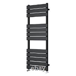 Radiateur sèche-serviettes plat design noir pour salle de bain 1200x450 mm