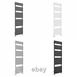 Radiateur sèche-serviettes plat design pour salle de bains avec vannes thermostatiques coudées