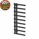 Radiateur S&egrave;che-serviettes Plat Moderne Noir &agrave; Double Vanne Pour Salle De Bains &ndash; 1200 X 500 Mm