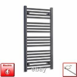 Radiateur sèche-serviettes plat noir chauffant de 500 mm de large et 1000 mm de haut pour salle de bain