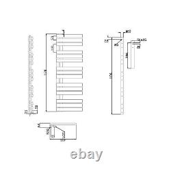 Radiateur sèche-serviettes, porte-serviettes chauffant 1120mm x 500mm, design noir mat, 2344 BTU