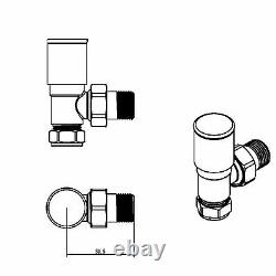 Radiateur sèche-serviettes pour salle de bain en chrome 1800 x 500 mm droit avec valve