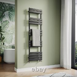 Radiateur sèche-serviettes pour salle de bains, panneau plat, chauffe-serviettes, noir, 1600 x 450