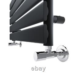 Radiateur sèche-serviettes pour salle de bains, panneau plat, chauffe-serviettes, noir, 1600 x 450