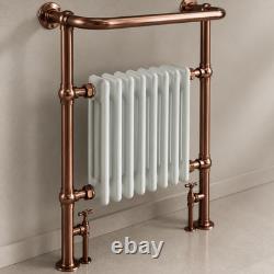 Radiateur sèche-serviettes traditionnel chauffant blanc colonne cuivre brossé 957x578 mm