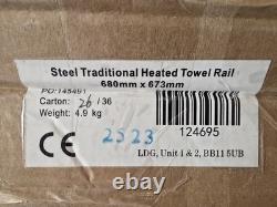 Radiateur sèche-serviettes traditionnel chromé 680 mm x 673 mm