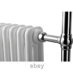 Radiateur sèche-serviettes traditionnel chromé et noir à 5 colonnes 498 x 940 mm