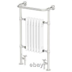 Radiateur sèche-serviettes traditionnel de style victorien pour salle de bains, blanc, 952 x 568 mm