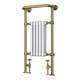 Radiateur S&egrave;che-serviettes Traditionnel En Laiton Et Blanc &agrave; 5 Colonnes, 498 X 940 Mm