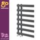 Radiateur S&egrave;che-serviettes Vertical Asym&eacute;trique Gris, Style &eacute;chelle, Pour Salle De Bains Moderne &ndash; H78 X L50 Cm