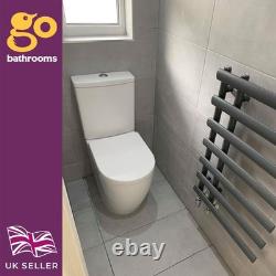 Radiateur sèche-serviettes vertical asymétrique gris, style échelle, pour salle de bains moderne – H78 x L50 cm