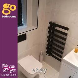 Radiateur sèche-serviettes vertical asymétrique gris, style échelle, pour salle de bains moderne – H78 x L50 cm