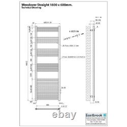 Radiateur sèche-serviettes vertical droit chauffant Eastbrook Wendover 1800 x 600