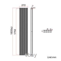 Radiateur vertical 1800 1600 design à panneau plat, colonne ovale, chauffage haut rad	

<br/>  